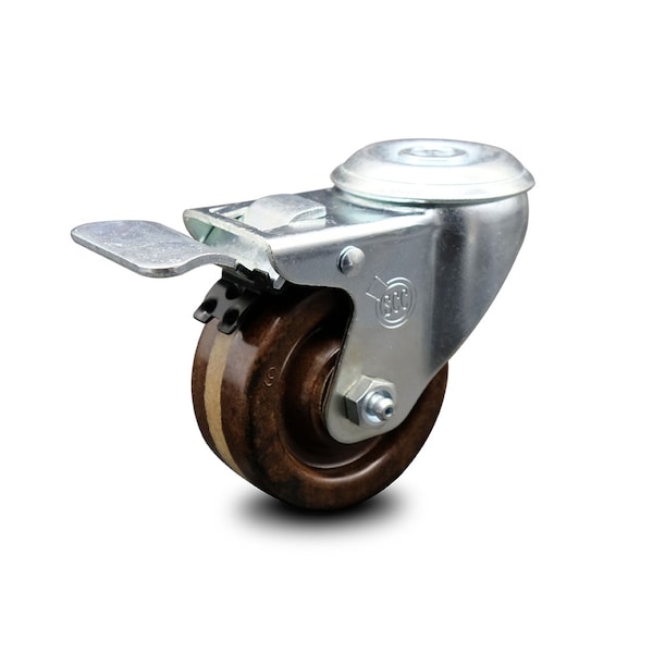 3 Inch High Temp Phenolic Wheel Bolt Hole Caster with Total Lock Brake SCC